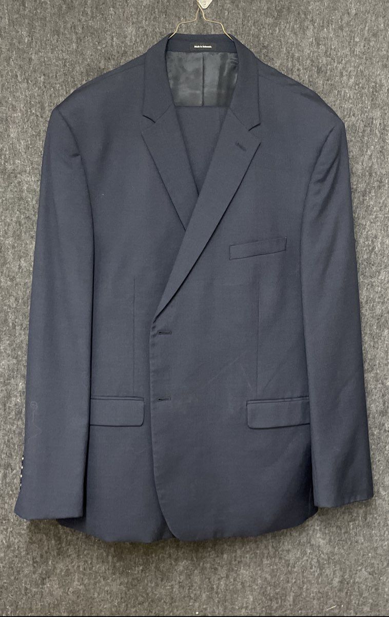 Pronto Uomo Platinum Men's Navy Blue 100% Wool 2-Piece Suit Sz 54 Long 48 Waist