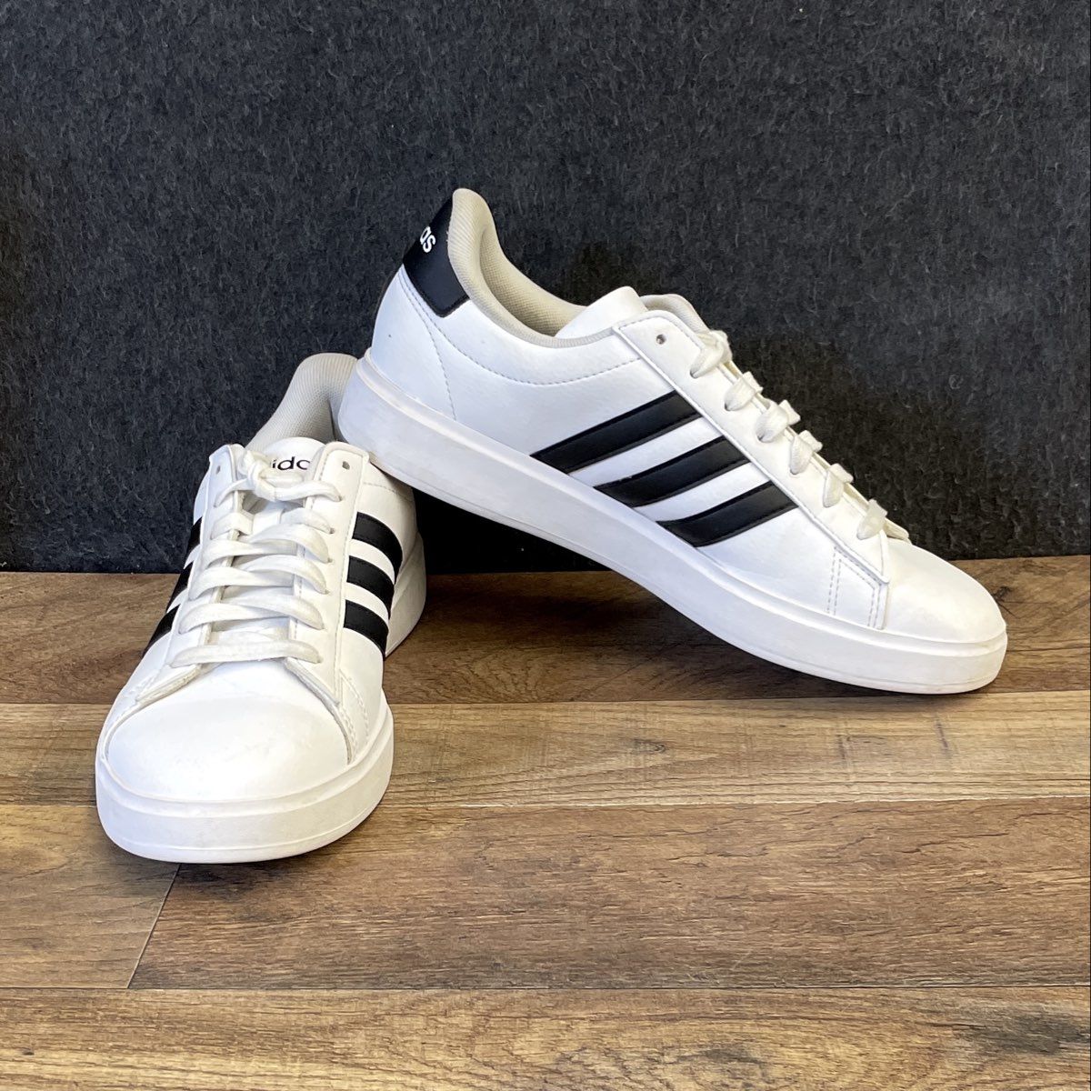 Adidas Grand Court Base 2.0 White Black Women's Sneakers Size 7.5