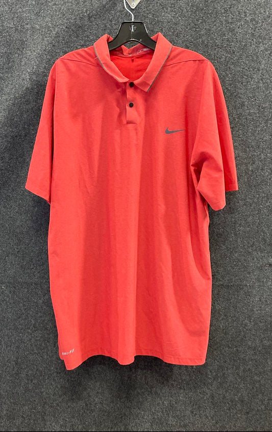 Nike Tiger Woods Collection Men's Red Dri-FIT Golf Polo Shirt Sz XL