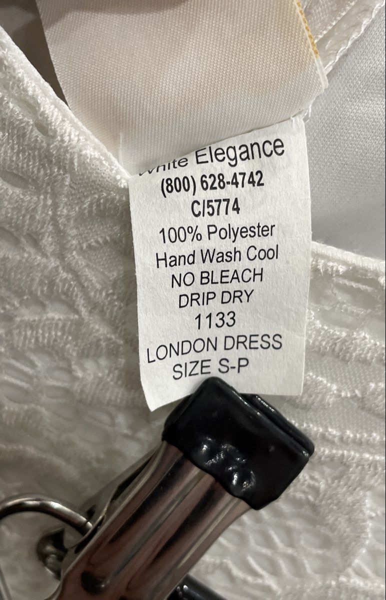 White Elegance Women's London Dress White Lace Bodice Long Sleeve Maxi Sz SP