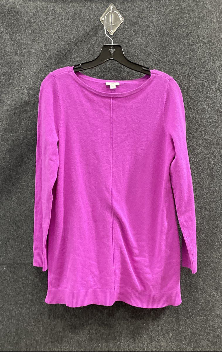 J. Jill Women's Purple Magenta Cotton Blend Long Sleeve Tunic Sweater Sz S