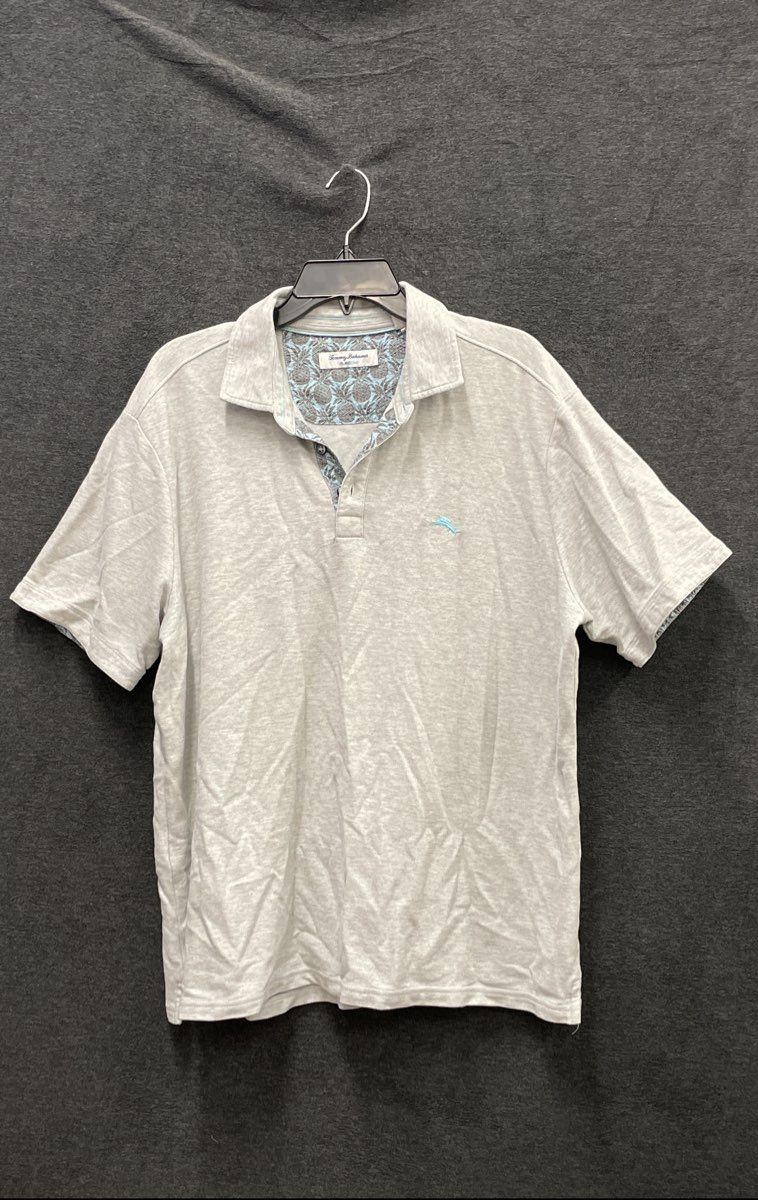 Tommy Bahama Men's Gray IslandZone Supima Cotton Short Sleeve Polo Shirt Size L