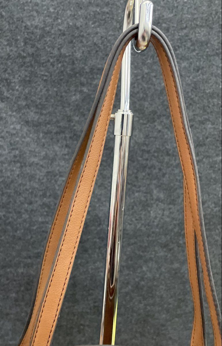 Nine West Brown Pebbled Tote Bag Large Silver Hardware Zip Top
