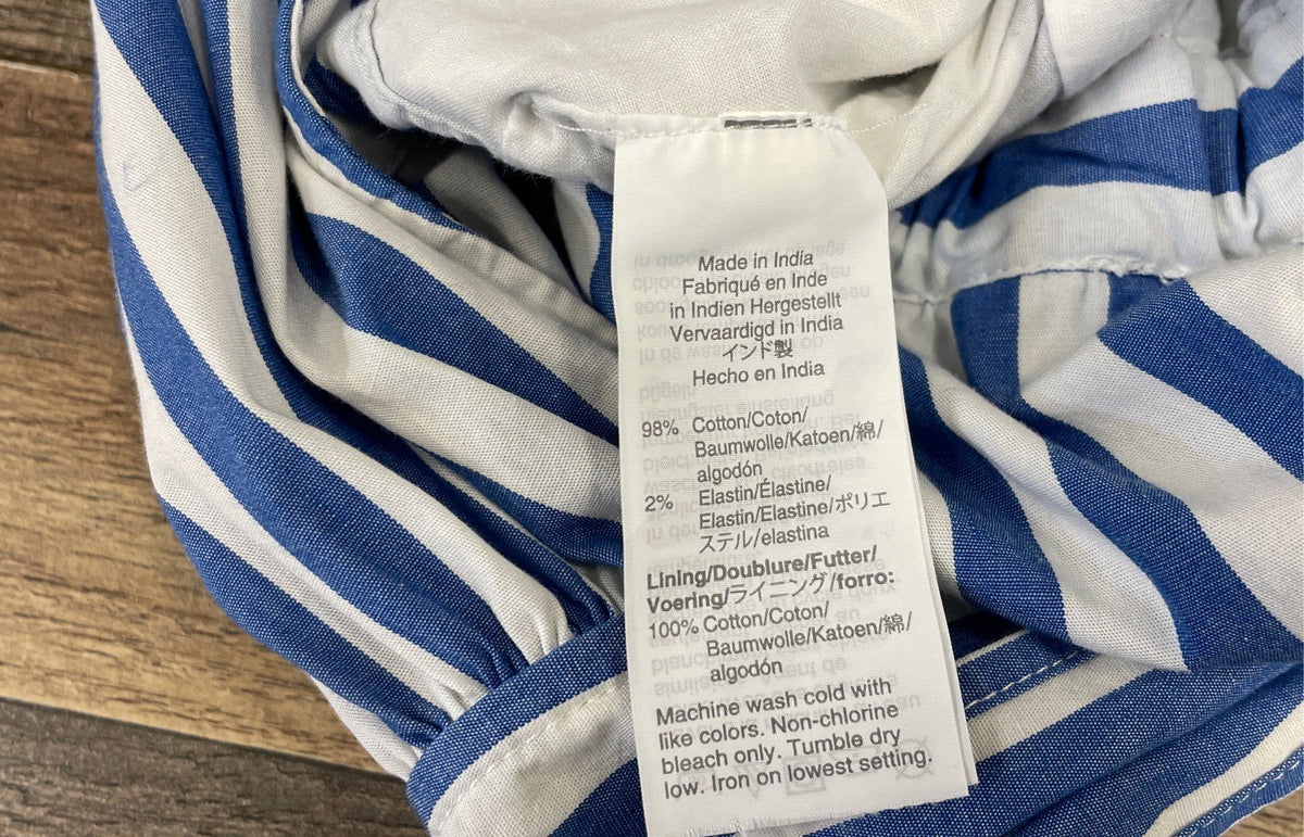 J.Crew Women's Blue White Striped Cotton Halter Neck Wide Leg Jumpsuit Size 00