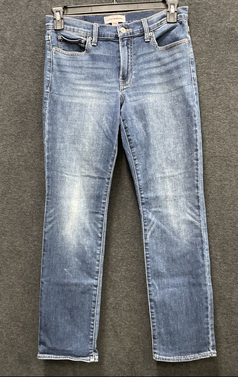 Lucky Brand Women's Sweet Mid Rise Straight Jeans Blue Stretch Denim Sz 10/30