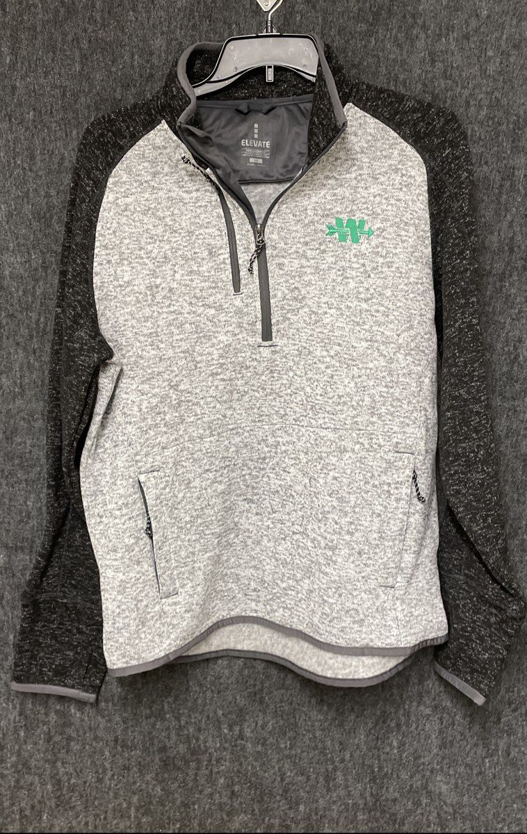 Elevate Men's Gray Black Quarter Zip Fleece Pullover Tremblant Jacket Size L