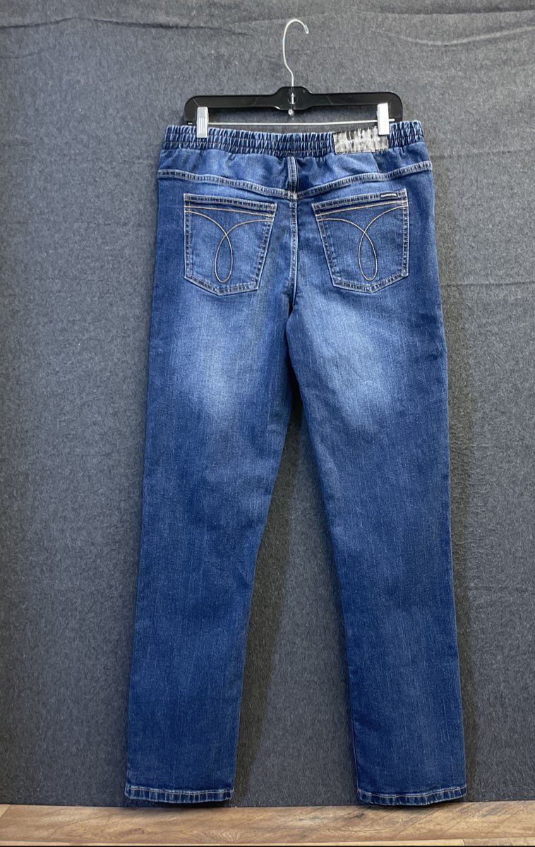 Calvin Klein Jeans Boys' Slim Straight Blue Elastic Drawstring Jeans Sz 20