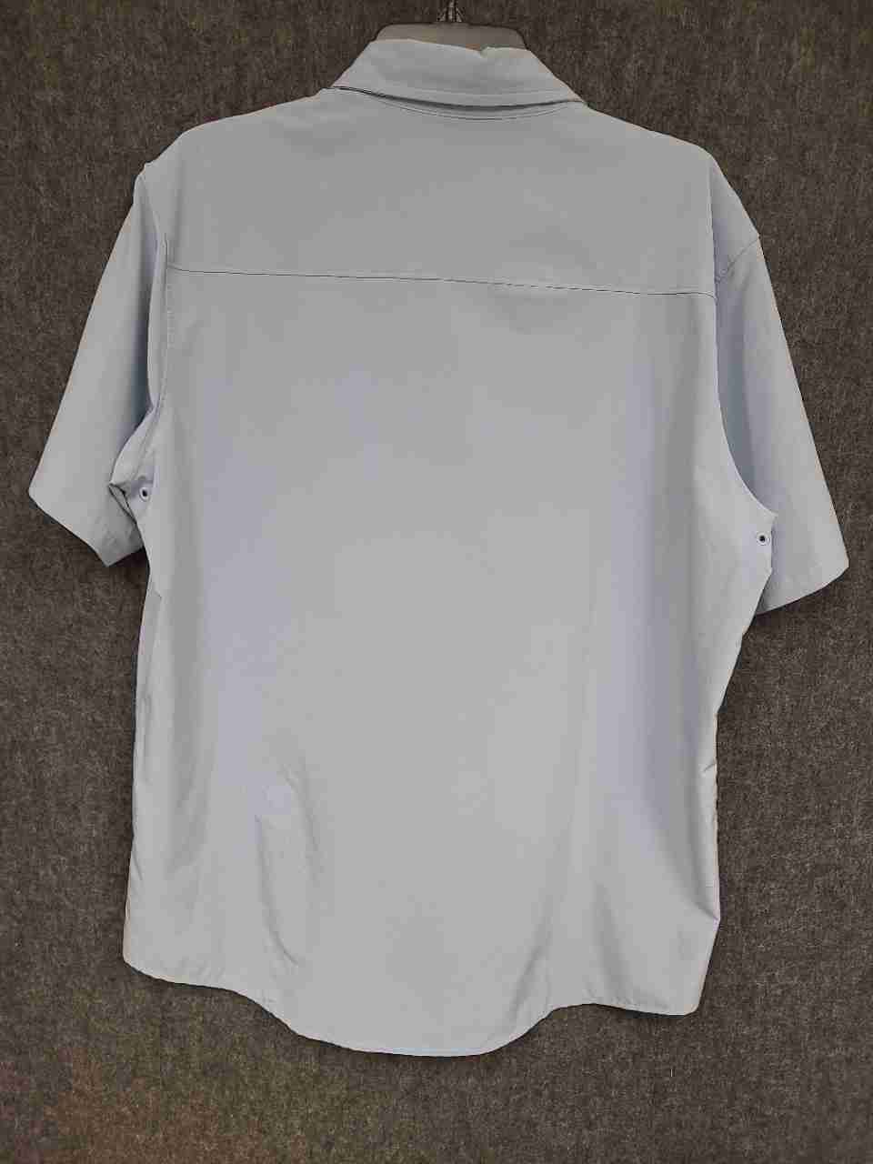 Oakley Men's Short Sleeve Button Down Shirt Light Blue Regular Fit Size L