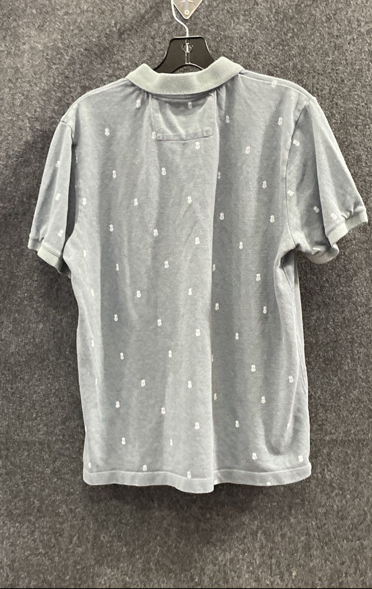 Banana Republic Men's Short Sleeve Polo Lot of 2 Blue Pineapple Pique Sz L