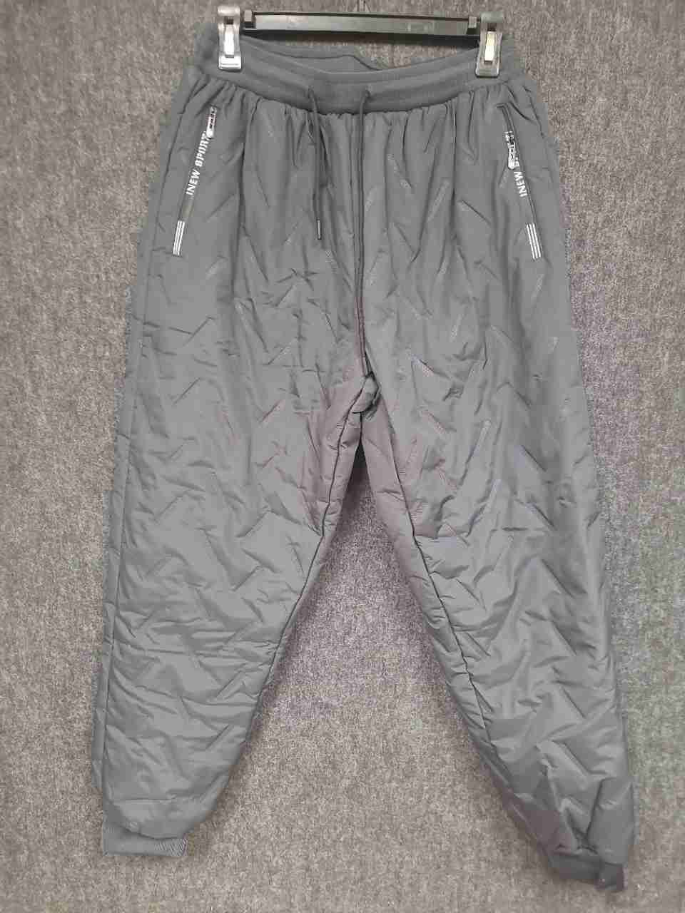 iNew Sport Men's Dark Gray Quilted Sherpa Fleece Lined Jogger Pants Sz S