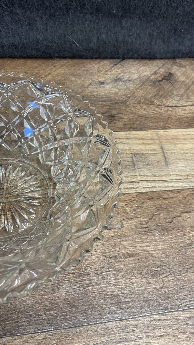 Vintage Style Cut Glass Crystal Bowl