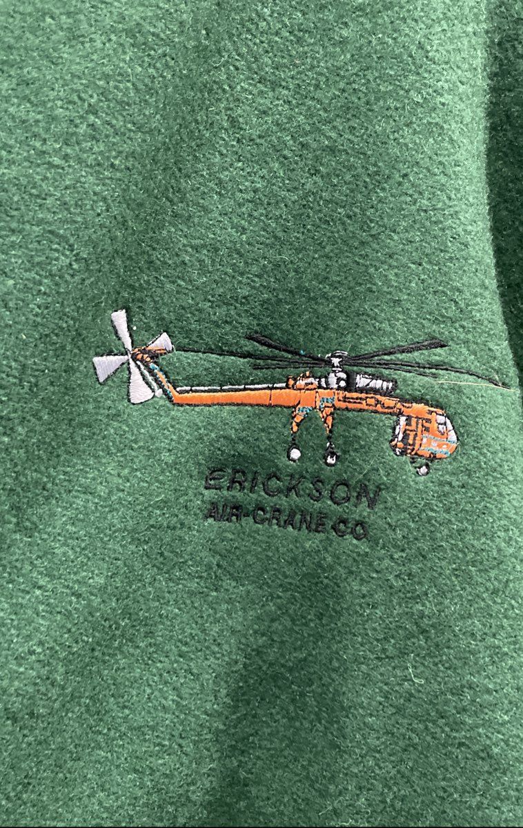 Vintage 90s Holloway Men's Green Erickson Air-Crane Varsity Jacket USA Made XL