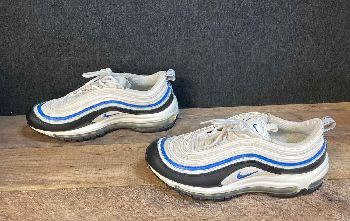 Nike Air Max 97 White Game Royal Black Sneakers Youth Size 6.5Y