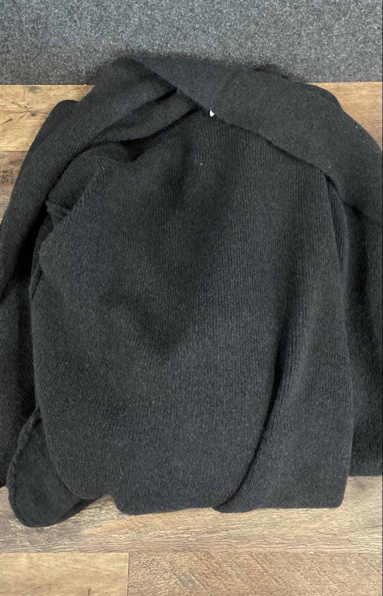 Lauren Conrad Women's Dark Gray Open Front Shawl Collar Knit Cardigan Size L