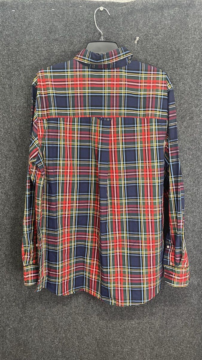 Chaps Men's Big Sky Navy Plaid Flannel Button Down Shirt NWT Sz L
