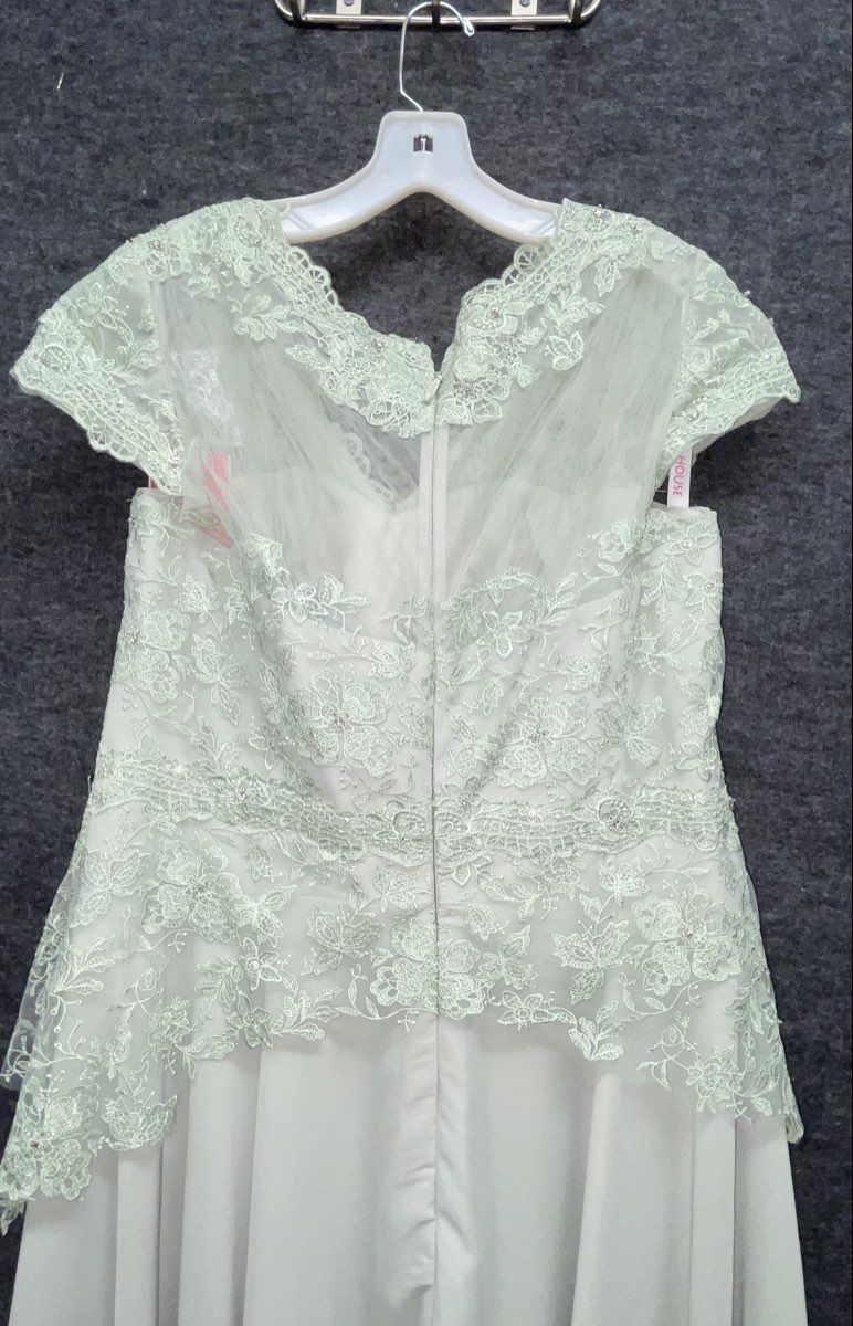 JJ's House Women's Celadon Green Lace A-Line Formal Dress Mother of Bride NWT 16