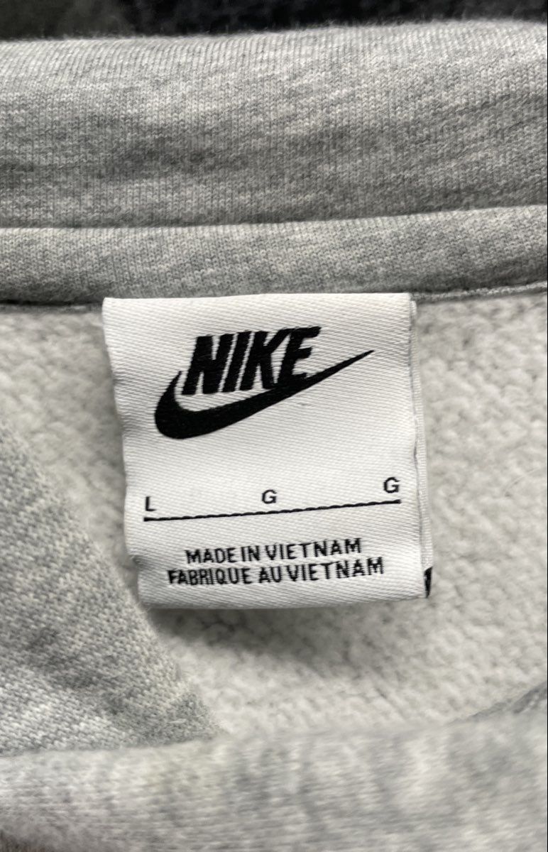 Nike Men's Air Fleece Pullover Hoodie Grey Just Do It Sleeve Graphic Sz L