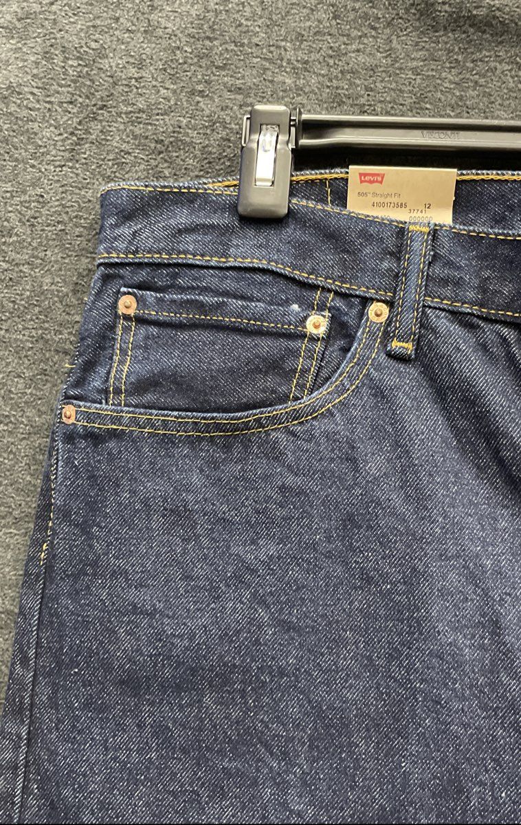 Levi's Men's 505 Straight Fit Jeans Dark Blue Wash 100% Cotton NWT Sz 36x30
