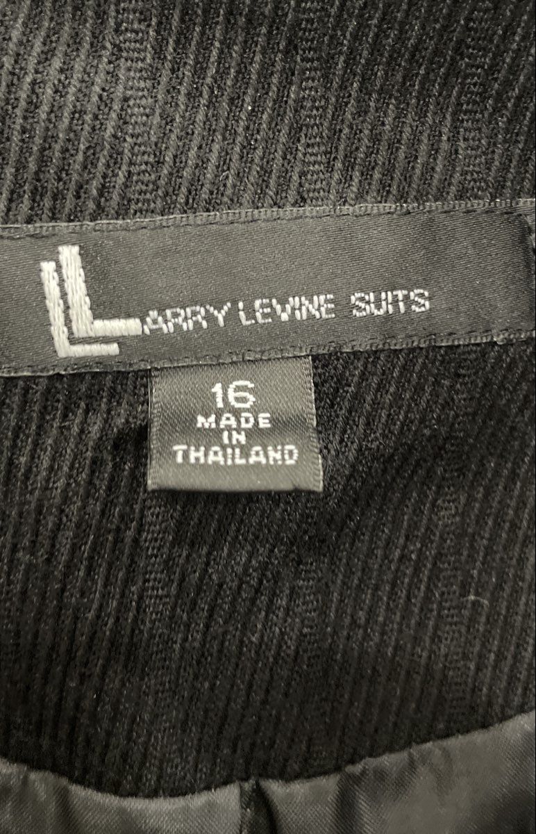 Vintage Larry Levine Women's Black Textured 4-Button Blazer Suit Jacket Sz 16