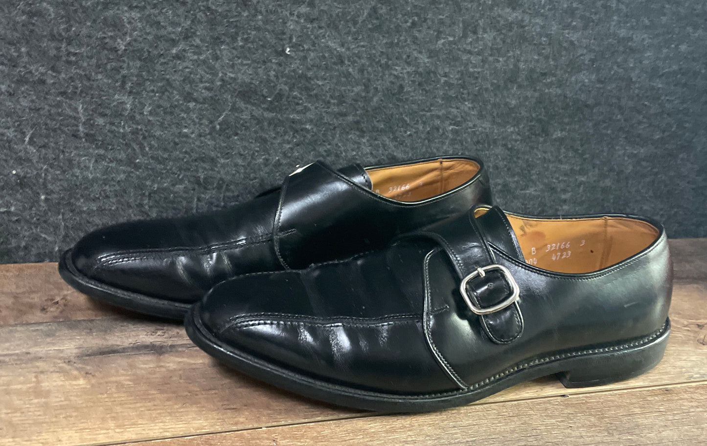 Allen Edmonds Concord Black Single Monk Strap Bicycle Toe Shoes Size 11.5 B