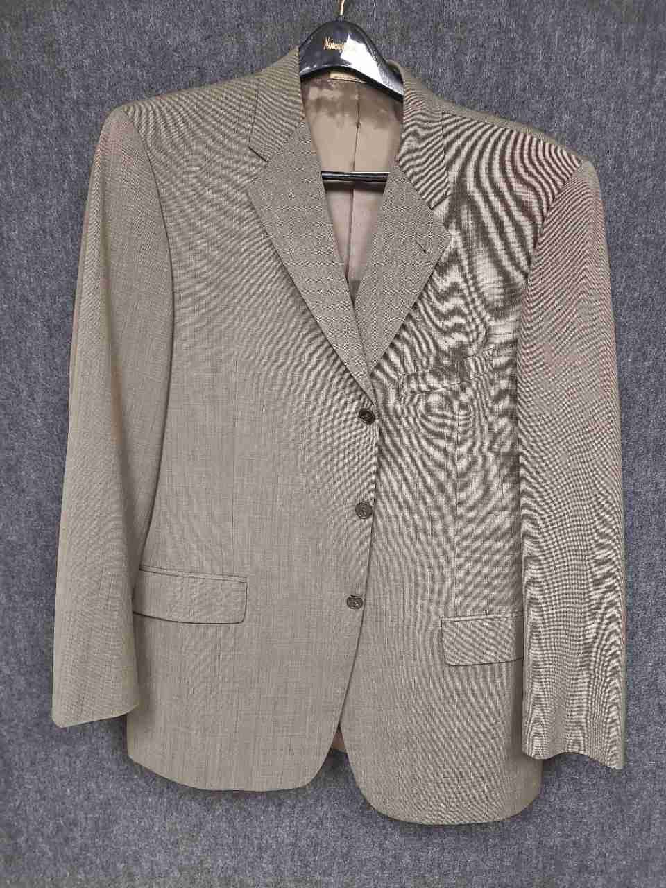 Joseph Abboud Men's Suit Olive Taupe Super 110s Wool Sz 44 43L W37 USA