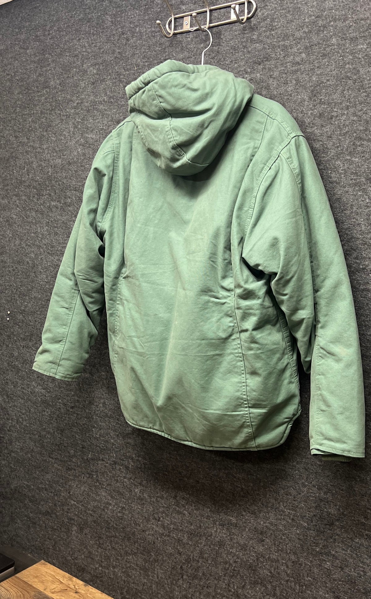 C.E. Schmidt Women's Green Sherpa Lined Hooded Workwear Jacket Sz L 14-16