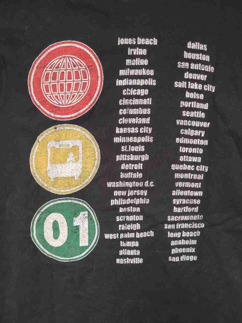 Blink-182 2001 Tour Graphic T-Shirt Reprint Tultex Black Sz M