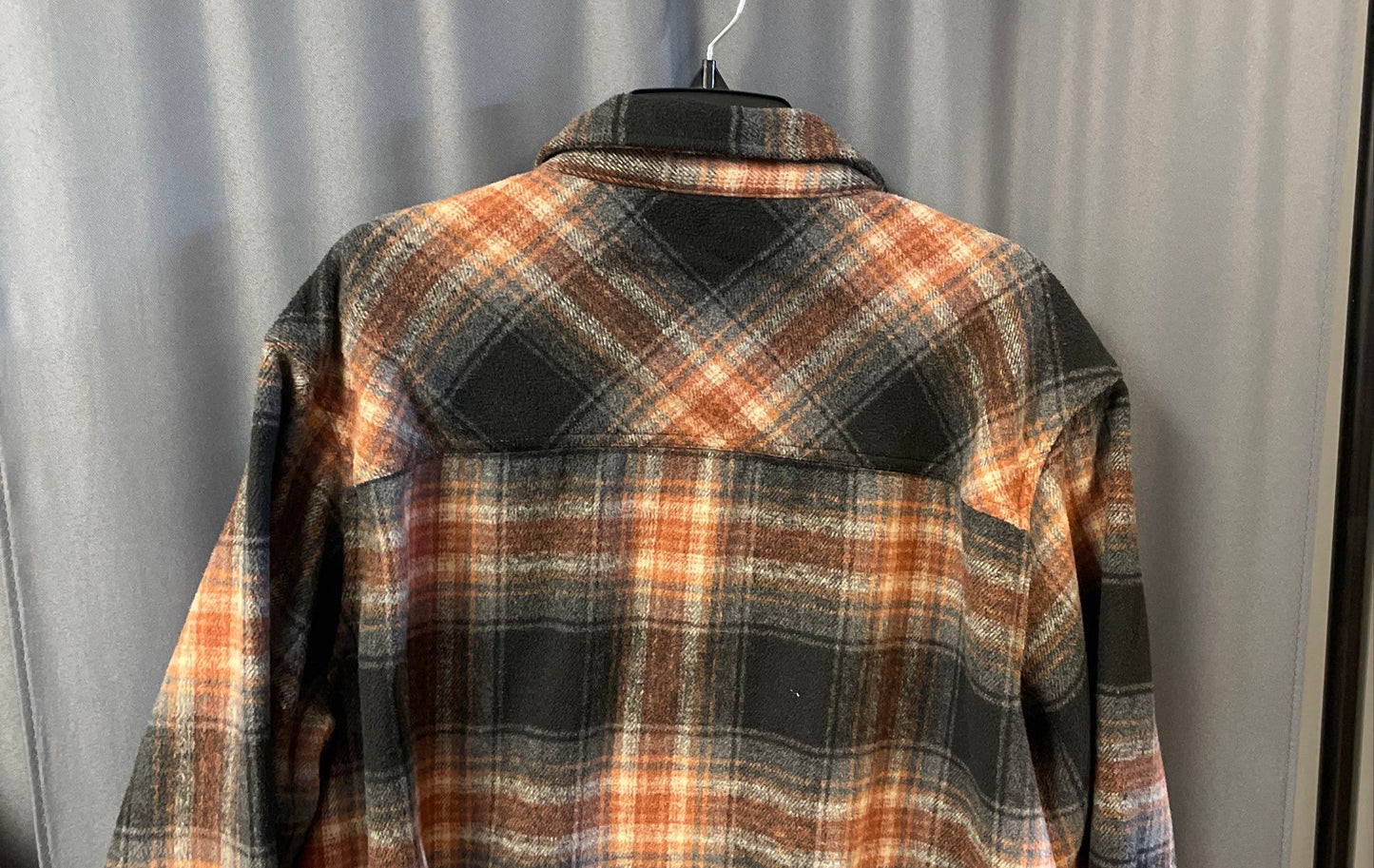 Dakine Men's Brown Orange Black Plaid Fleece Shirt Jacket Shacket Size XL
