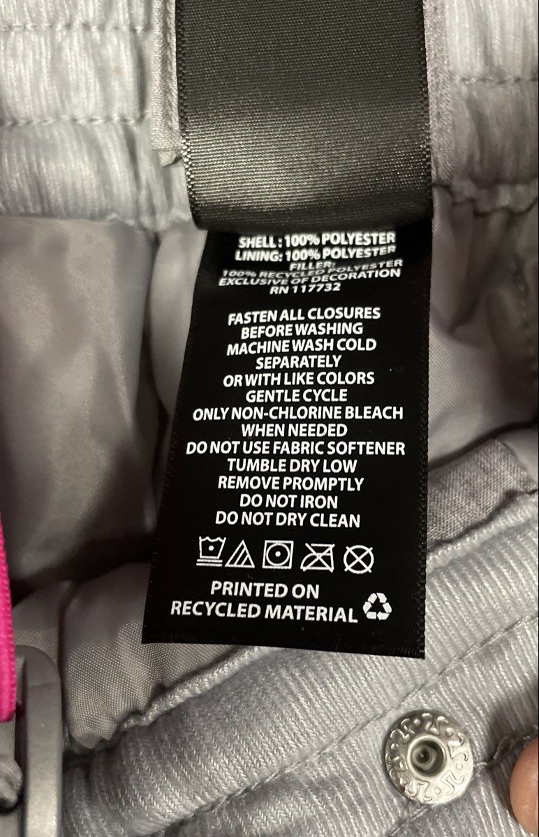 ZeroXposur Girls Gray Insulated Snow Pants Pink Suspenders Sz 10/12