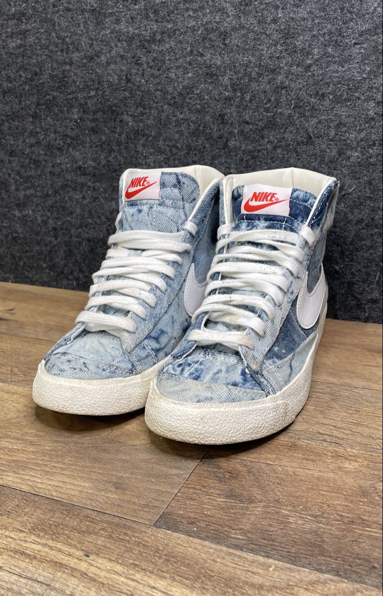 Nike Blazer Mid 77 Vintage Acid Wash Denim Stone Wash Blue White Size Unknown