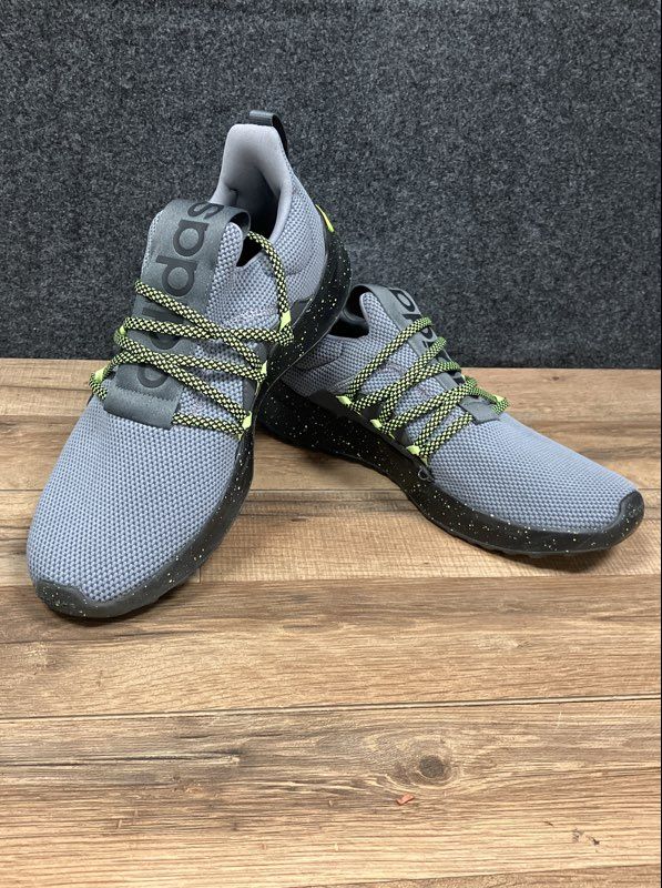 Adidas Lite Racer Adapt Grey Black Yellow Speckle Men's Sneakers Size 9.5