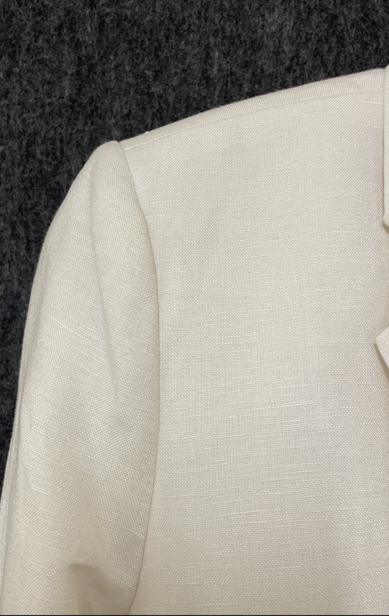 Calvin Klein Women's White Linen Blend Two Button Blazer Sz 4