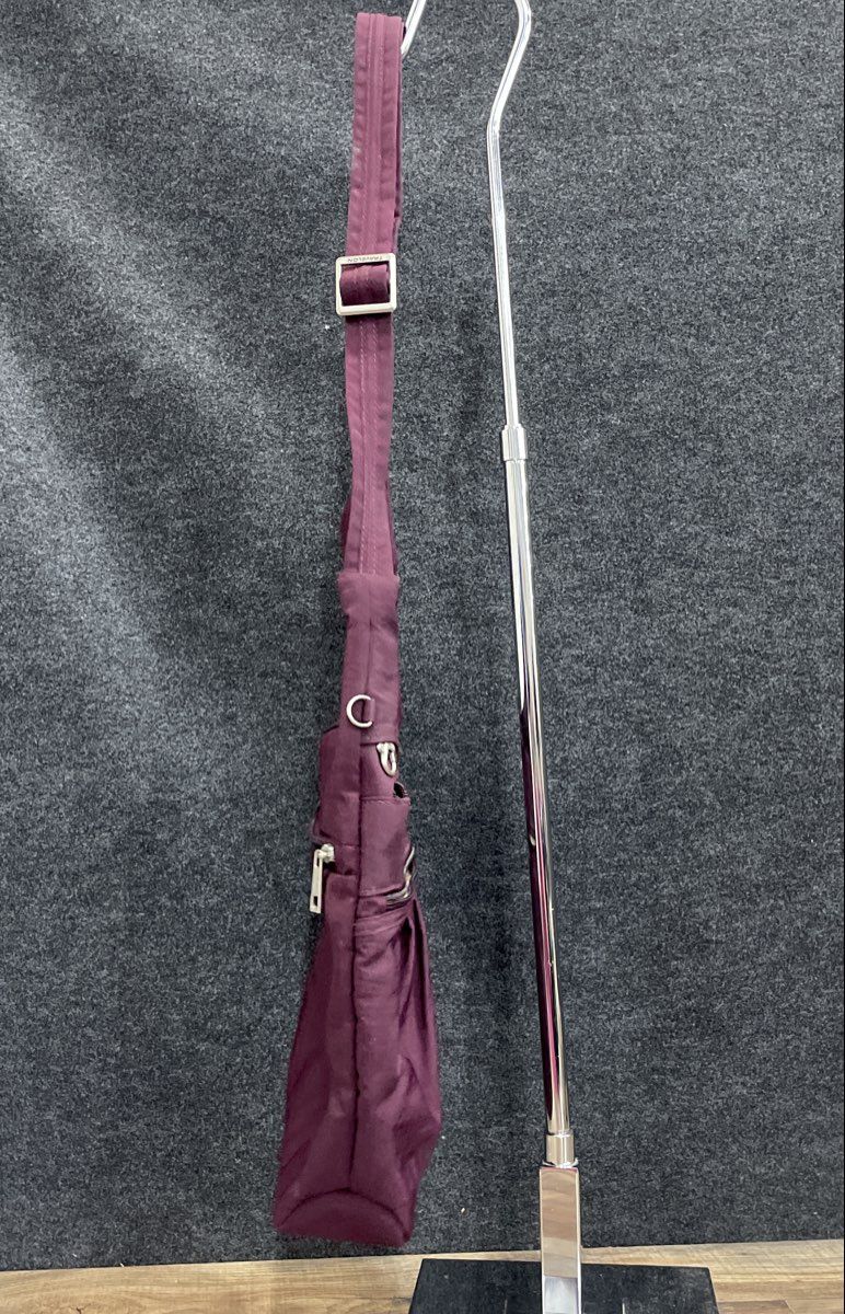 Travelon Purple Fabric Crossbody Bag Travel Shoulder Purse Silver Hardware