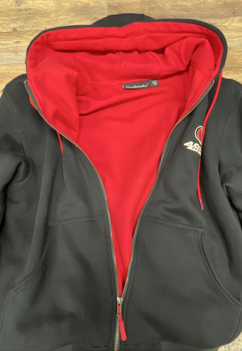 Dunbrooke Men's NFL San Francisco 49ers Black Thermal Full Zip Hoodie Sz M