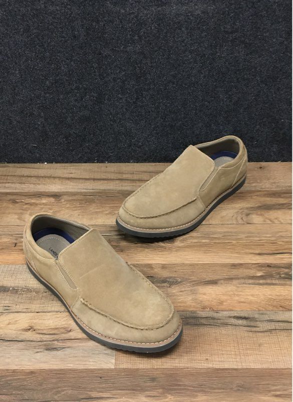 Lands' End Men's Tan Suede Slip-on Moc Toe Loafers Size 11.5 D with Box