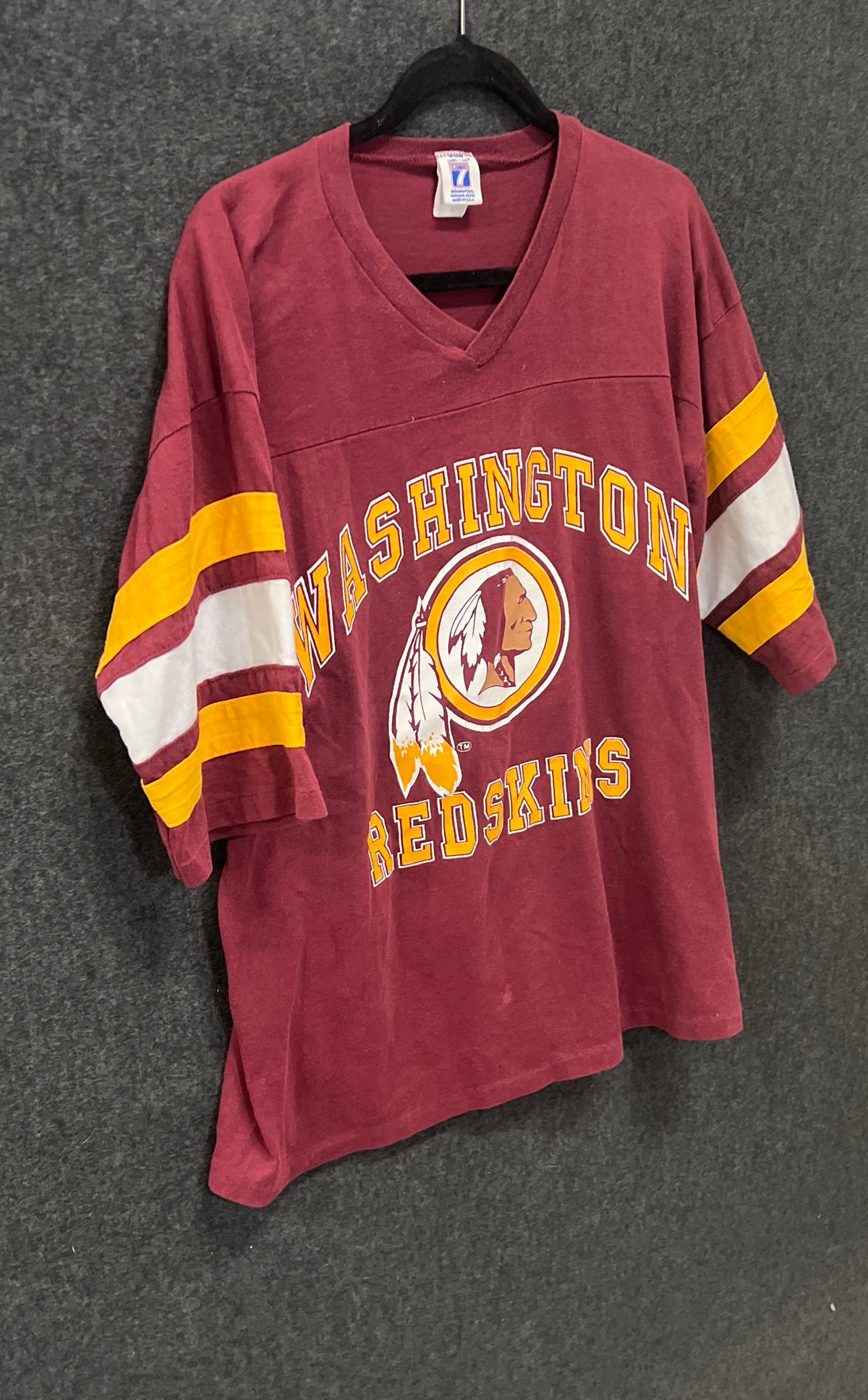 Vintage 80s Washington Redskins Jersey T-Shirt Single Stitch Logo 7 Sz XL