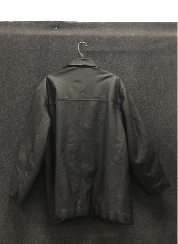 Fashion Elements Women's Black Leather Jacket Vintage 90s Button Front Sz 1X