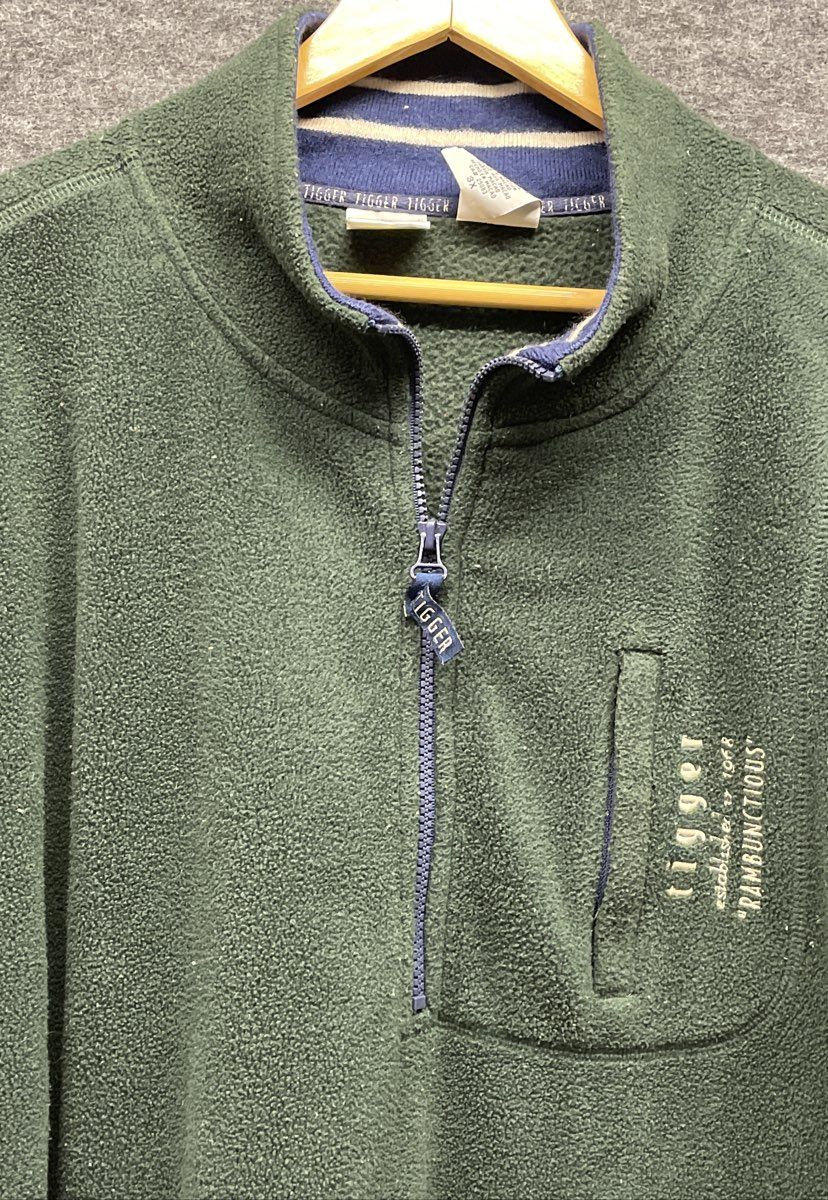 Vintage 90s Disney Catalog Tigger Embroidered 1/4 Zip Fleece Pullover Sz 3X