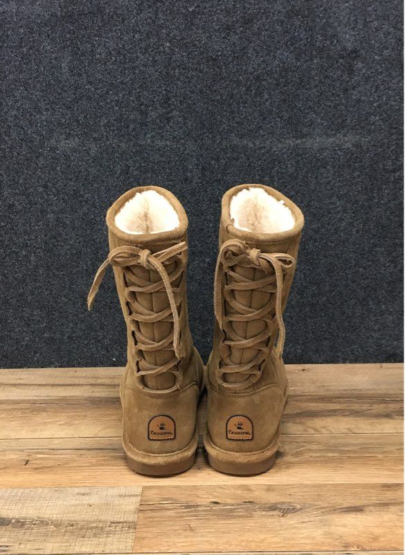 Bearpaw Women's Emma Tall Lace-Up Hickory Suede Winter Boots Size 10
