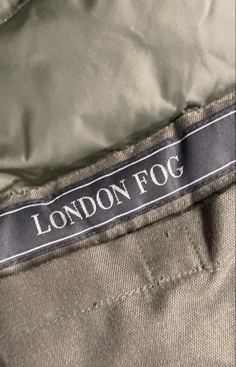 Vintage 90s London Fog Men's Olive Green Down Parka Jacket Removable Liner XL