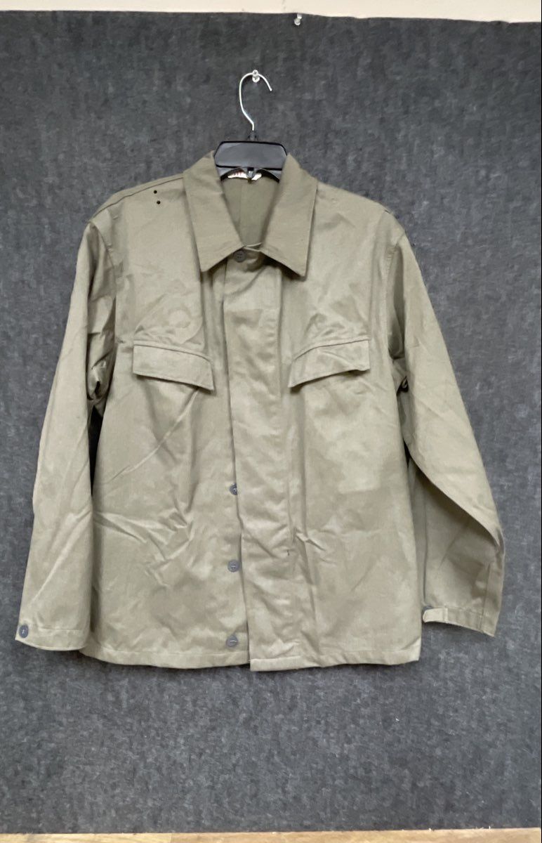 Vintage 80s East German NVA Military Field Shirt Jacket Olive Drab Sz m 48