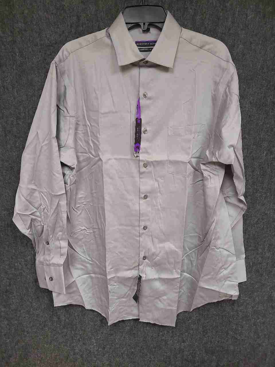 Geoffrey Beene Men's Dress Shirt Lot of 2 Pink Grey No Iron Classic Fit Sz 16.5