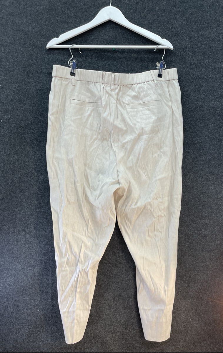 J.Jill Women's Off White Flax Lightweight Relaxed Fit Trousers Sz XL NWT