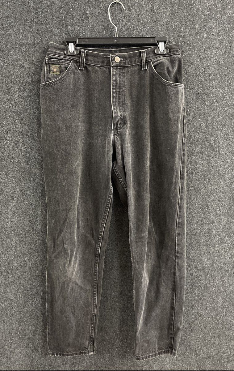 Vintage 90s Wrangler for Women Faded Black High Rise Tapered Mom Jeans Sz 12x29