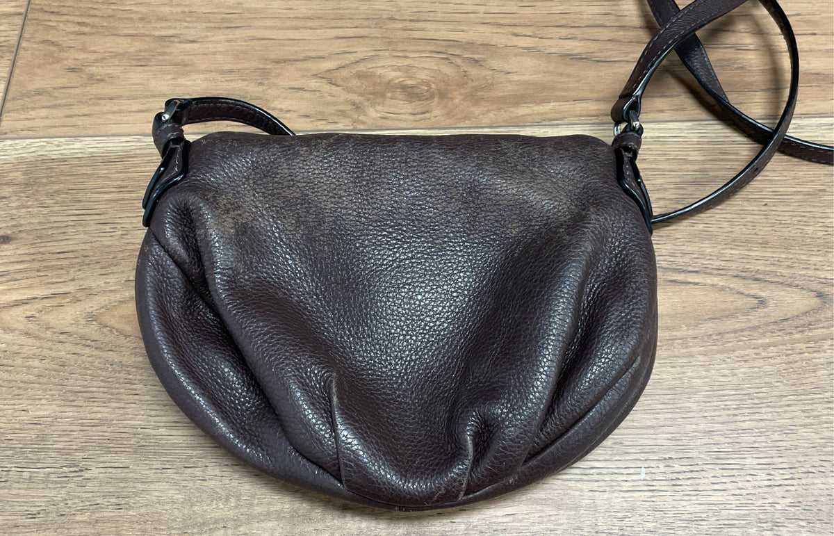 Marc Jacobs Brown Pebbled Leather Natasha Crossbody Bag Silver Hardware