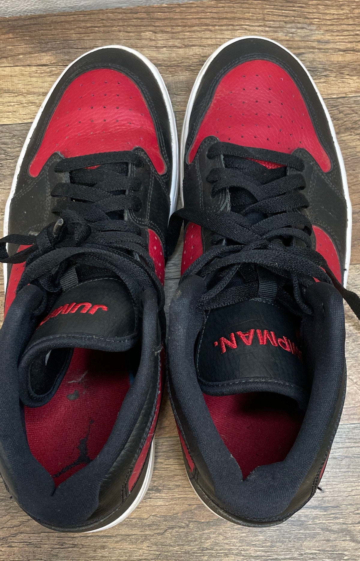 Nike Air Jordan Access Black Gym Red White Mid Top Basketball Sneakers Size 11