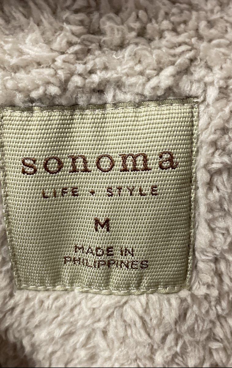 Sonoma Men's Ebony Gray Faux Fur Sherpa Lined Zip-Up Hoodie Size M NWT