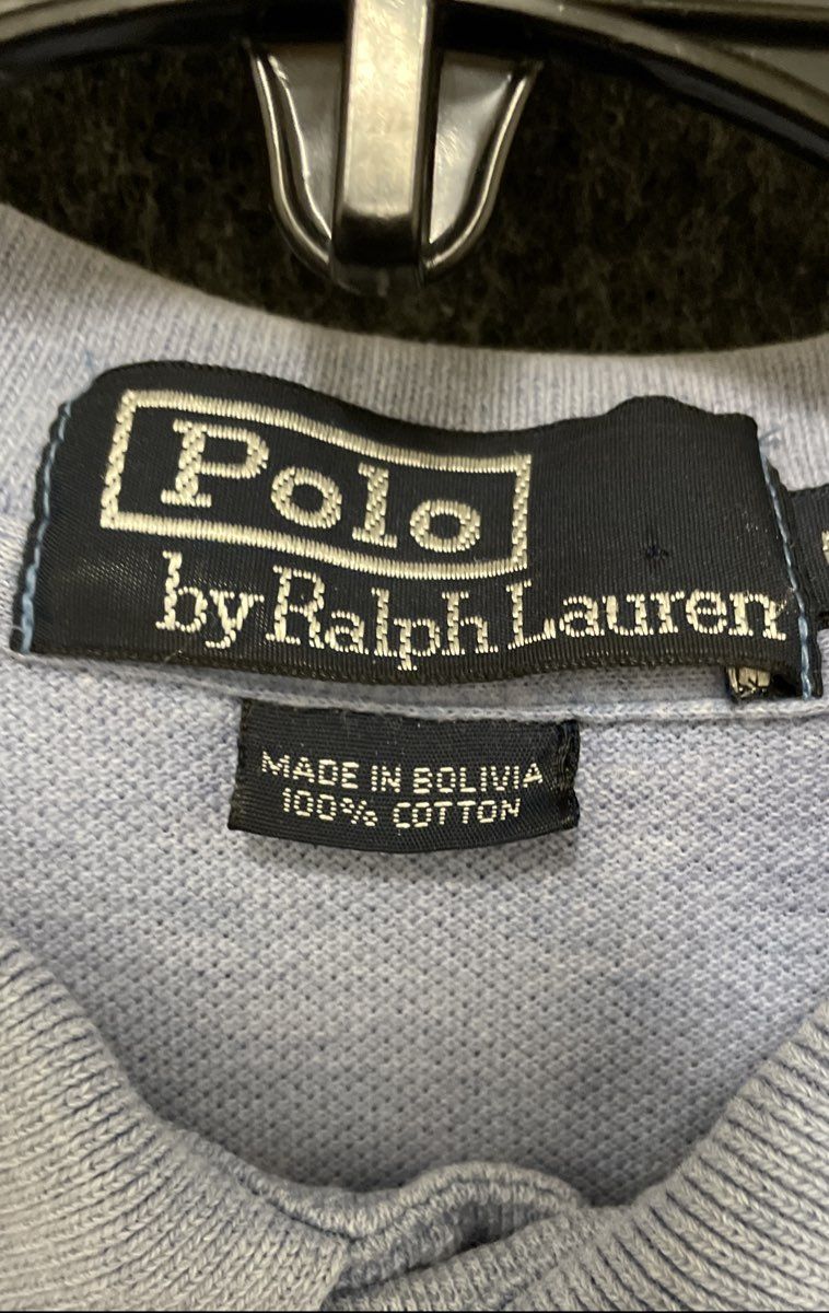 Polo Ralph Lauren Men's Vintage 90s Light Blue Cotton Polo Shirt Pink Pony Sz M