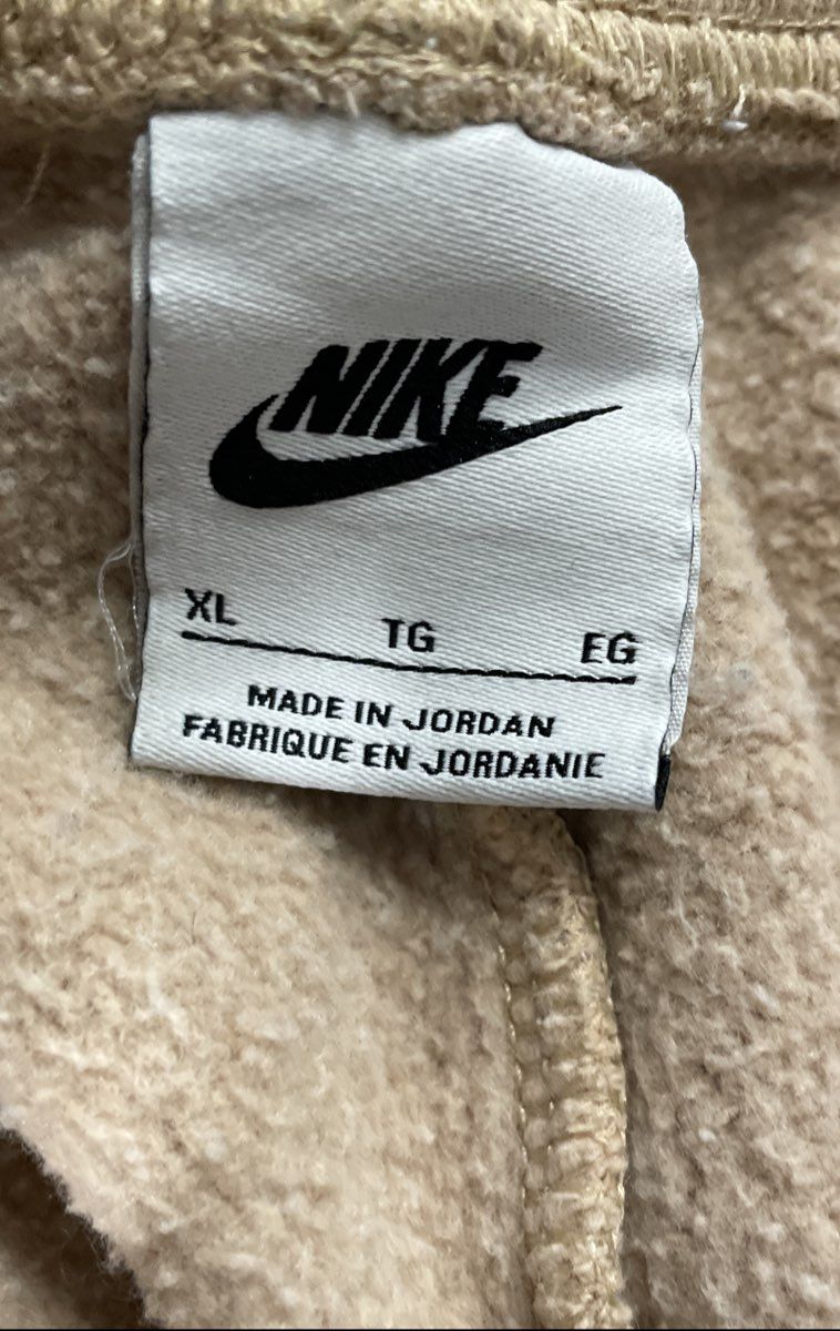 Nike Men's Beige Fleece Lined Joggers Drawstring Waist Embroidered Swoosh Sz XL