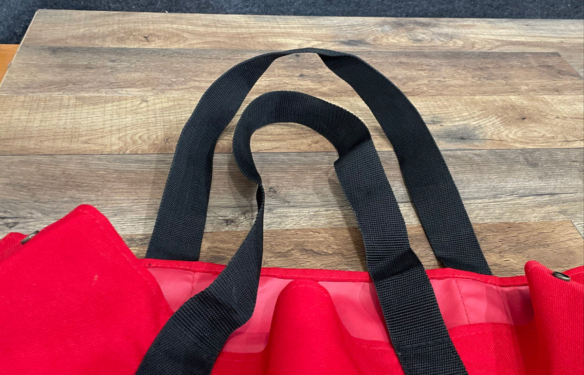 USMC United States Marine Corps General Dynamics Red Black Canvas Tote Bag 24"